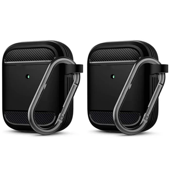 NOVO-2X Ogljikovih Vlaken Vzorec Slušalke Caseprotector Za Apple Primeru Cover Za Apple 1/2 [Vidne LED Light]