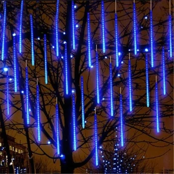 30/50 cm LED Meteor Tuš Dež Ulica Garland Festoon Zunanji Luč Garland Neprepustna za odstranjevanje plevela Božični Okraski Navidad
