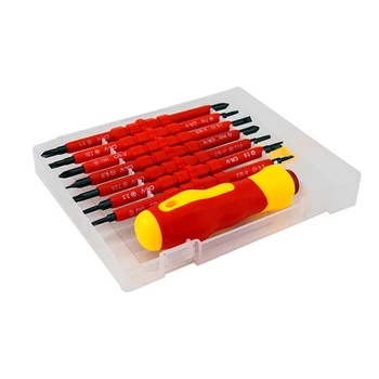 VDE Izolirani Izvijač Nabor Zarezano izvijačem Bitov Komplet Z Tester Pero, Rdeče in Črno Električarji Ročno Orodje