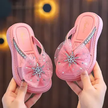 2023 Poletje v Novi Luči Luksuznih Modnih Dekliške Sandale za Otroke Čevlji Princesa Pearl Čevlji Baby Soft-soled Čevlji Butik