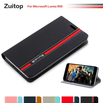 Kavboj PU Usnje Primeru Telefon Za Microsoft Lumia 950 Flip Primeru Za Microsoft Lumia 950 Poslovnih Primeru Mehke Silikonske Zadnji Pokrovček