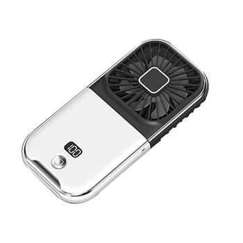1 KOS Mini Prenosni Zunanji Ročni Ventilator USB Polnilne 180° Zložljiva Brezžično Namizje Fan White&Black