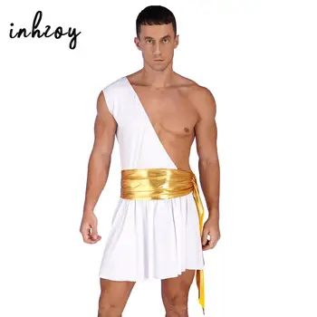 Moške Gladiator Noša Starih Rimskih grški Bojevnik Cosplay Noša Halloween Obleko Gor Srednjeveški Viteški Oklep Vojak Krilo