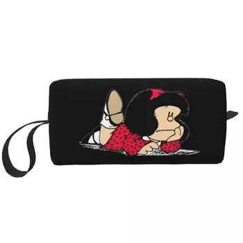 Potovanja Srčkan Mafalda Toaletnih Vrečko Argentinski Risanka Quino Strip Ličila Kozmetični Pripomočki za Ženske Lepote Shranjevanje Dopp Kit Primeru