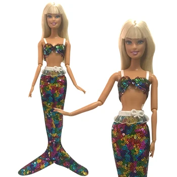 NK Uradni 1 Kos Obleko Ročno Pravljica Stranka morska deklica Rep Obleke Krilo Cosplay Obleko, Oblačila za Barbie Lutka Dodatki