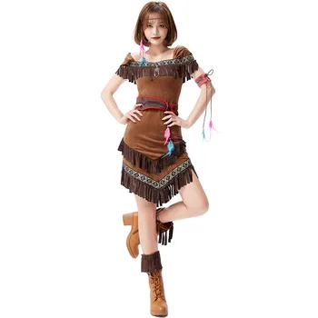Halloween kostumi za ženske odraslih divji kostumi cos primitivno Indijanci Afriške uspešnosti Žensko Bojevnik Archer kostumi