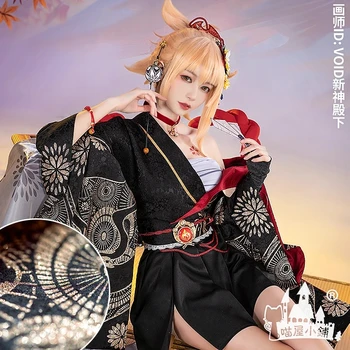 Anime Igra Genshin Vpliv Yoimiya Kimono Bitka Obleko Krasen Stranka Enotna Cosplay Kostum Ženske Halloween Carnival 2023 Nova