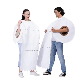 Smešno Halloween Parov Vozni Papir Cosplay Oblačila za Cos Stranka Trak Papirja Tkiva Toaletni Papir Kostume Cos za Odrasle