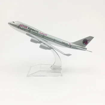 Brezplačna dostava Katar Airways model letala Boeing 747 letalo 16 CM Kovinske zlitine diecast 1:400 letalo model igrače za otroke
