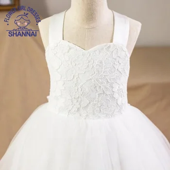 Preproste Bele Čipke Ljubica Roža Punca Obleke za Poroke Prvo Obhajilo Družice Prom Stranka Rojstni dan Malo Princesa