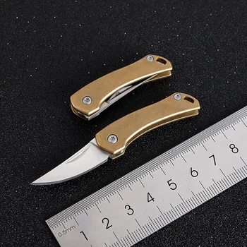 Retro Medenina Mini Zložljiv Keychian Nož Oster Self-Defense EOS Orodje Prenosni Dnevno Nosijo Razpakiranje Express Žepni Nož