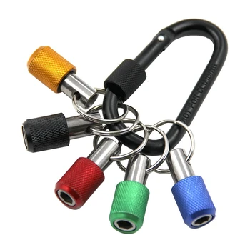 1/4 Palca Hex-Kolenom Izvijače Imetnik Praktično Razširitev Bar Vrtalni Vijak Adapterja Hitro Sprostitev Carabiner Keychain