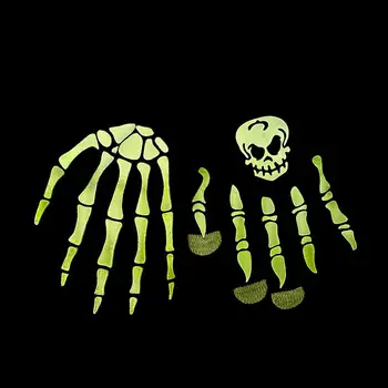 Moški Strani Kosti Ne Zdrsne Okostje na Prostem Polno Prst Rokavice Pol-prst Rokavice, Modni Dodatki Halloween Svetlobna Palčniki