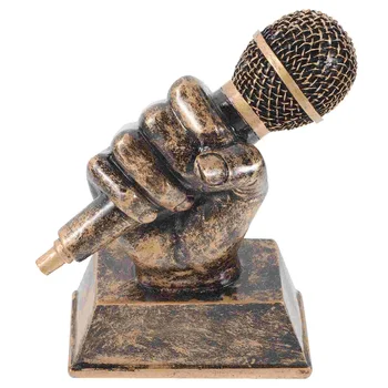 Mikrofon Trofeje Srebro Pevka Trophy Zadovoljstvo Darilo Dance Trophy Mic Trophy Petje Nagrado Pokal Karaoke Tekmovanja