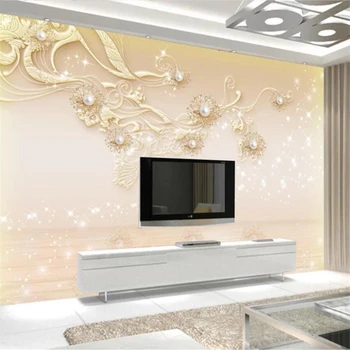 Ozadje po meri 3D freske Evropski vzorec romantični biser nakit kavč v ozadju stene papirjev doma dekor 3d ozadje