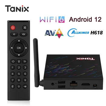 TANIX TX68 Android 12 Smart TV Box AV1 Allwinner H618 Wifi 6 4K HD 2.4 G&5G Wifi 2G16G Set Top Box 4G32G Media Player 4G64G