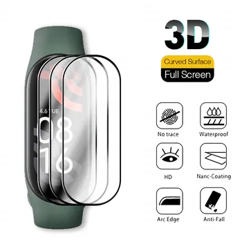 3Pcs Mehko Stekla Screen Protector za Xiaomi Mi band 7 Zaščitno Ukrivljen Film Kritje miband 7 nfc MiBand7 Smartwatch Zaščito Film