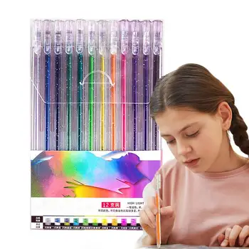 Barvna Gel Peresa Otrok Bleščice Ergonomska Gel Peresa Prenosni Pen Set Za Barvanje Knjige Šolske Naloge Dolgotrajno Peresa