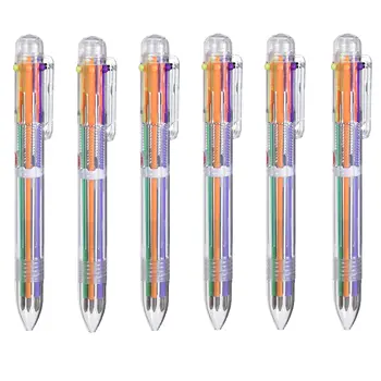 6pcs Kemični svinčniki Ustvarjalne Tiskovine pregleden 6 Barvno pritiskom Barva Žogo Pero Olje Peresa, Pisalne