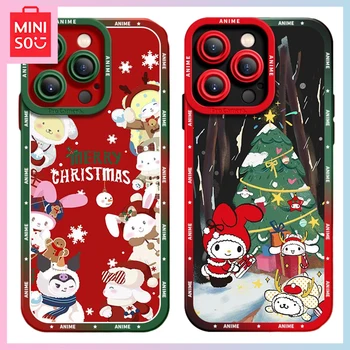 Miniso Sanrio Kuromi Moja Melodija Risanka Božič Iphone15Promax All-Inclusive 14Pro Spusti Dokaz 13/12/11 Mehko Primeru Telefon Darilo