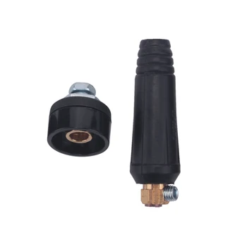 1 Nastavite Črno Evropski Stil Električni Varilni Stroj Priključek za Kabel DKJ 10-25 Hitro Priključek, Vtičnica Plug