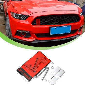 Sprednja Maska Logo Grb Okrasni Pokrov Trim za Ford Mustang 2009-2020 2021 2022 2023 Avto Zunanjost Dodatno Kovinsko Črna, Rdeča