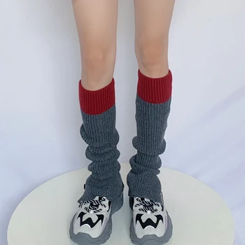 Ženske JK Kawaii Nogavice Harajuku Winter Boot Lisice Noge Kritje Japonski Lolita Nogavice Goth Mozaik Pletene Nogavice Dekle Leg Ogrevalnike