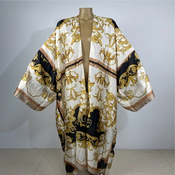 Bližnji Vzhod Muslimanskih Plašč Moda Vroče žigosanje, tiskanje Bat Rokav Haljo maxi Obleke Ulične Odprite Abaya Kimono plaži kritje