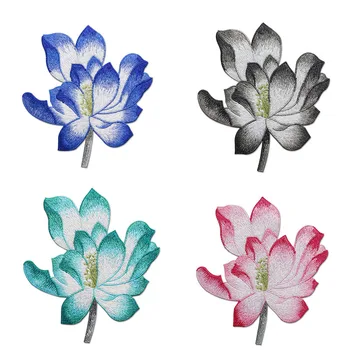Lotus Krpo Nalepke za Oblačila, Nakit za Vezenje Dekoracijo Sew na Obliži DIY Navzdol Jakno Luknje Popravila