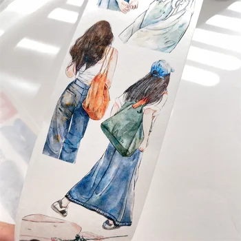 6cmx5m Roll A3# Sanje Journaling Scrapbooking Maskirni Trak Slika Dekleta Letnik Washi PET Revije Dekoracijo Nalepka