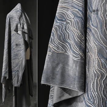 Siva Beaded Vezene Žamet Ustvarjalne Trakove za Obleko Tkanine Najlon Materiala na Debelo Krpo za Šivanje Metrov Diy