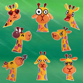 Novo Krpo Nalepke Trgovini Cute Žirafa Barve Vezenje Nalepke Krpo Dekoracijo Nalepke DIY Samolepilni Vezenje Žig