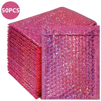 Novo 50PCS/Paket Laser Rose, Rdeča Pakiranje Dostava Mehurček Mailer Zlata Folija Plastična Oblazinjeni Ovojnice Darilne Vrečke Poštni Ovojnici Vrečko
