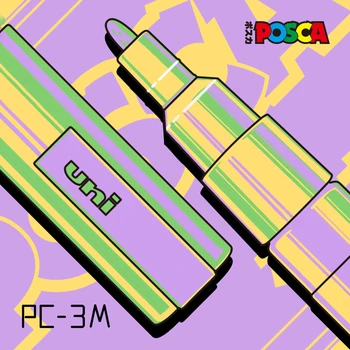 1 Kos na Japonskem UNI Žogo POSCA Akril flomaster PC-3M Barva Peresa POP plakat pero/Grafiti oglaševanje /Anime 1mm umetnosti tiskovine
