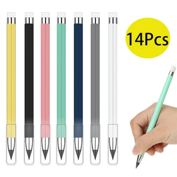 14Pcs Inkless Svinčniki Večno Svinčnik z Radirko za Risal Risbe za Večkratno uporabo Infinity Svinčnik za Otroke Pisanje Sketch