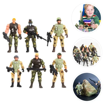 Vojak Nastavite Vojak Model Vojaki Igrače za Fante, Otroci, Igre za Božično Darilo za Rojstni dan 6 Naključne Vrste