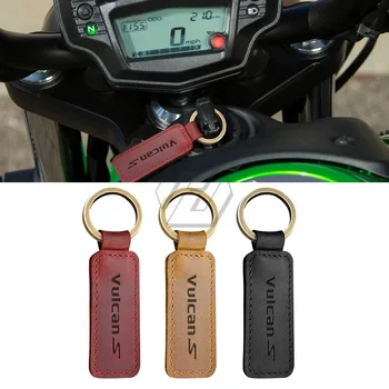 Za Kawasaki Vulcan S Motocikel Cowhide Keychain Key Ring