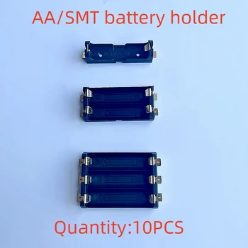 10PCS SMT Pozlačen pokrov Predalčka za Baterijo AA negorljiv Polje Baterije 1/2/3X Baterija Imetnik zaporedno In Vzporedno Povezavo