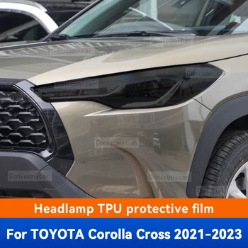 Avtomobilski Žarometi Zaščitno folijo Sprednji Žaromet, ki Zajema Prekajene Black TPU Film Pribor Za TOYOTA Corolla Križ XG10 2021-2023
