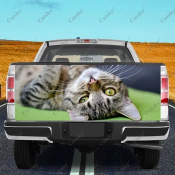 Po meri Živali Smešno Mačka Avto Rep Trunk Zaščito Nalepke Nalepke Avto Senčnik v Avtomobilu Dekoracijo Nalepke za SUV terenska Pickup
