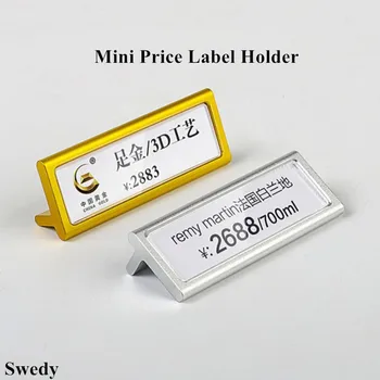 20x60mm Mini Metal Cena Oznaka Imetnika Kartice Oznake Maloprodajna Cena Blago Znak Papir Držalo za Zaslon Stojalo
