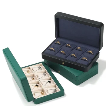 High end nakit škatla za shranjevanje, obroč zaslon polje, high-end usnjena ogrlica škatla za shranjevanje, ročno izdelan nakit polje