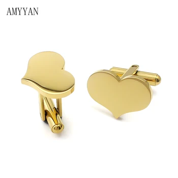 Visoka Kakovost srce zlato zapestne gumbe Nov Modni Rock Romantični je nakit za moške, 20 mm iver zapestne gumbe po meri darilo