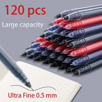 60 120 Kos Dolgo Pisanje, Velika Zmogljivost Gel Peresa Ultra Fine 0,5 mm Preprosto Črno Pero Ogljikovih Pero za Enkratno uporabo Pen Črna Modra Rdeča