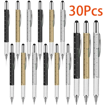 30Pcs Multitool Pero 6 v 1 Multitool Peresa z Vladar & Ploščati Izvijač Multifunkcijski Kovinski Kemični svinčniki Kul Gadget za Moške