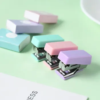 Macaron Mini Stapler Nastavite Stapler Sveže Ustvarjalne Kovinski Zavezujoče Pisarniški Material