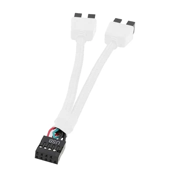 15 CM USB Enhanced 9Pin Razdelilno Črto Zaščiteni USB 2.0, 9 Pin za Dvojno 9Pin Kabel Dropship