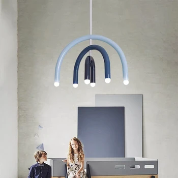 Italija Oblikovalec Mavrica Lestenec v obliki črke U LED Minimalističen Kremasto Slog otroška Soba Dekor Postelji v Dnevni Sobi Obesek Svetlobe