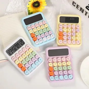 1pcs Kawaii Mehanske Tipkovnice Kalkulator Candy Barve 12-števk Baterije Prenosni Kalkulator Šolske Potrebščine Kawaii Tiskovine