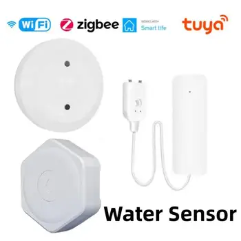 Tuya Zigbee WIFI Potopni Senzor, Detektor Puščanja Vode Poplava Senzor Rezervoar za Vodo Neprepustnih Povezava Alarm Smart Life Aplikacija za Spremljanje